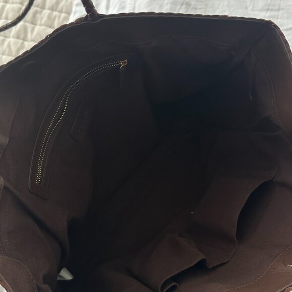 quince italian leather handwoven tote - Picture 2 of 4